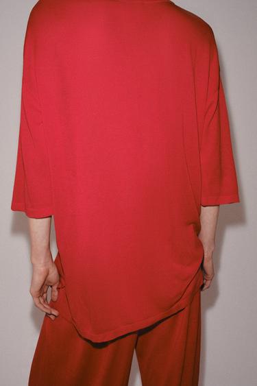 TOP OVERSIZE EN MAILLE - Rouge de Zara - Image 2