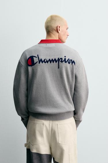 PULL À RAYURES ÉCUSSONS CHAMPION ® X ZARA - Gris de Zara - Image 2