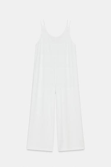 LONG JUMPSUIT WITH DOUBLE STRAPS - White by Zara - Image 0