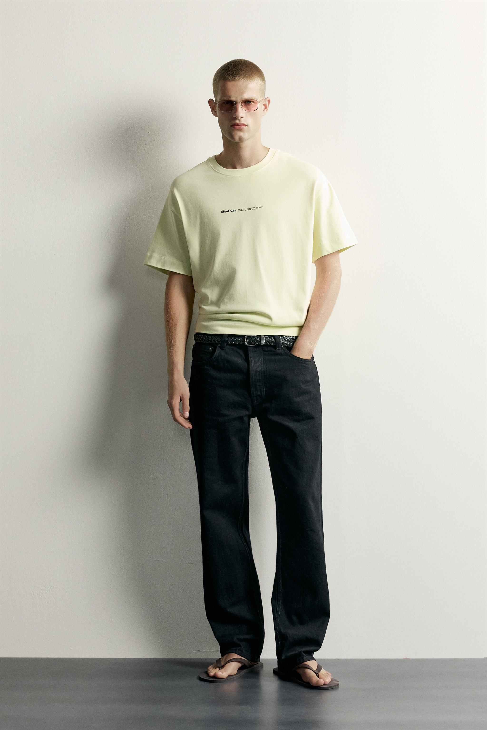 Zara KONTRAST BASKILI RELAXED FIT T-SHIRT