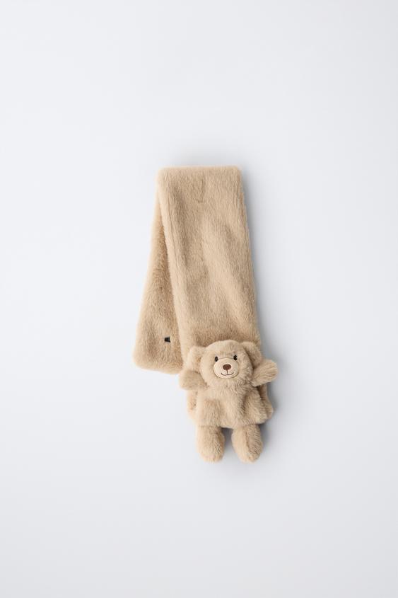 Детский шарф Zara Animal Faux Fur, цвет: Коричневый