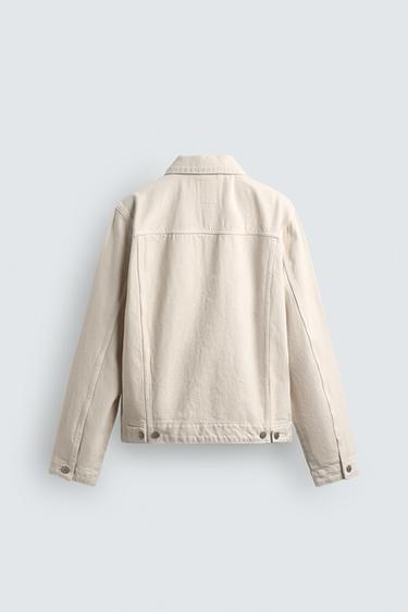 BASIC DENIM JACKET - Oyster-white by Zara - Image 7
