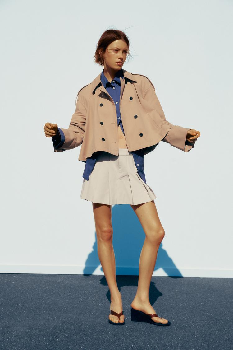 ショートケープトレンチコート - タバコ | ZARA Japan / 日本 