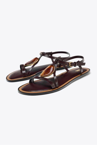METAL APPLIQUÉ SANDALS - Brown by Zara - Image 2