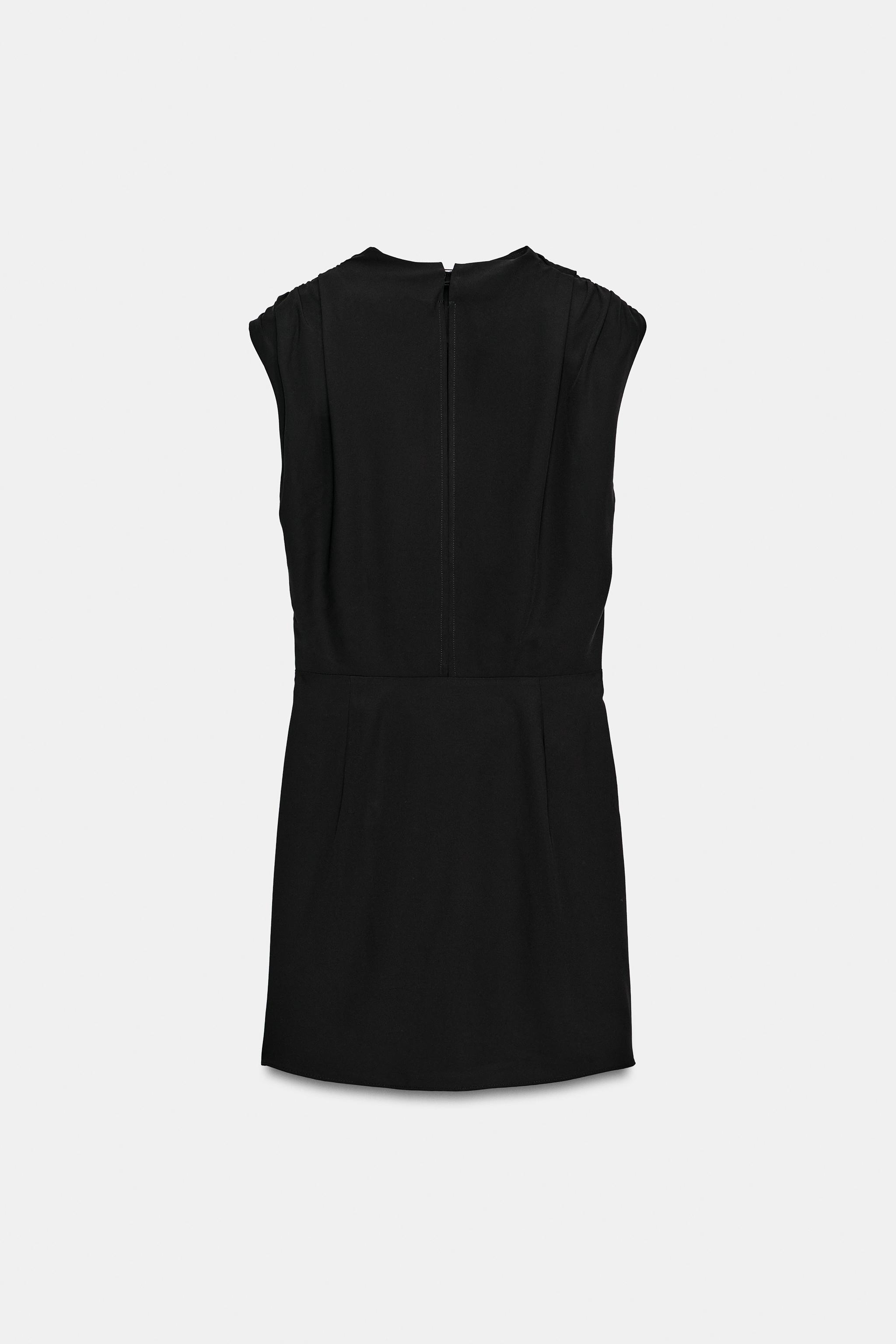 Женские платья Zara DRAPED MINI DRESS WITH SHOULDER PADS — фото 10