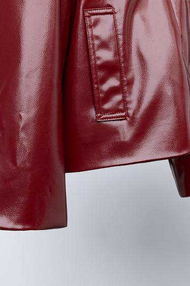 BLOUSON VERNIS COL AMOVIBLE - Bordeaux de Zara - Image 6