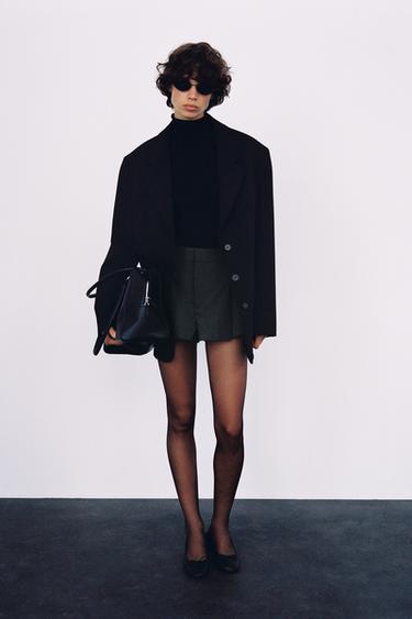 PLEATED SHORTS - Dark grey by Zara