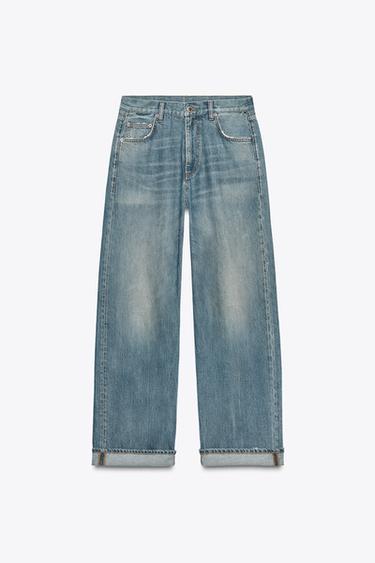 ZW COLLECTION MID-WAIST BAGGY JEANS - Blue by Zara