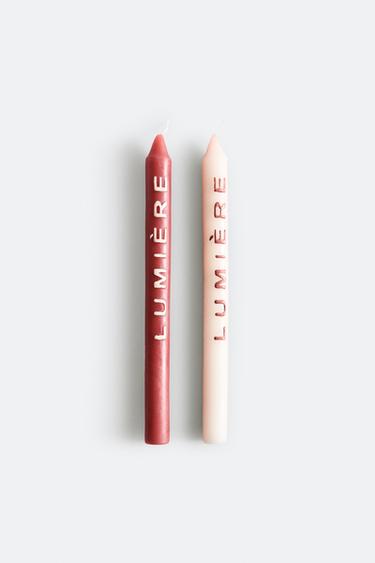 PACK OF LONG LUMIÈRE CANDLES (PACK OF 2) - Pinks by Zara
