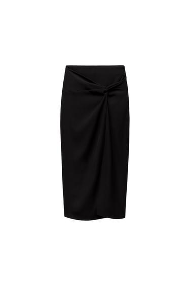 KNOTTED MIDI SKIRT