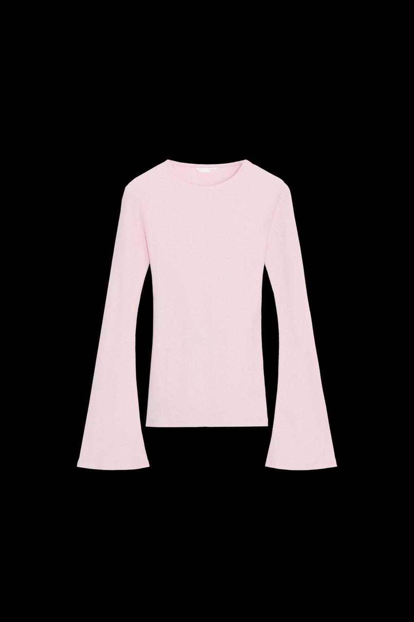 RIB TOP WITH FLARED SLEEVES