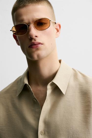 LUNETTES DE SOLEIL MÉTALLIQUES - Doré de Zara - Image 1