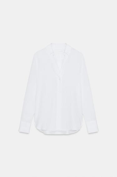 CAMISA FLUIDA ZW COLLECTION - Branco da Zara - Imagem 0