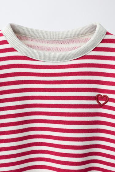 STRIPED SWEATSHIRT AND FLARE LEGGINGS SET - Ecru by Zara
