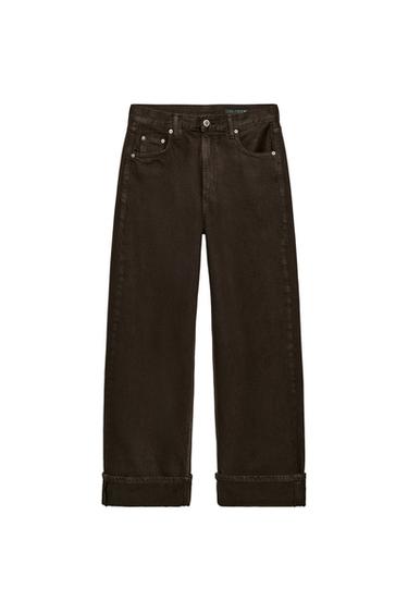 JEANS ZW COLLECTION BAGGY CINTURA MÉDIA - Marrom da Zara