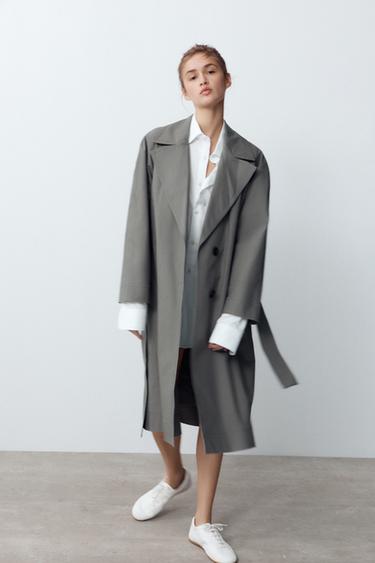 TRENCH COAT WITH BELT - Grey by Zara - Image 0