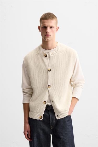 TEXTURED KNIT WAISTCOAT - Ecru by Zara