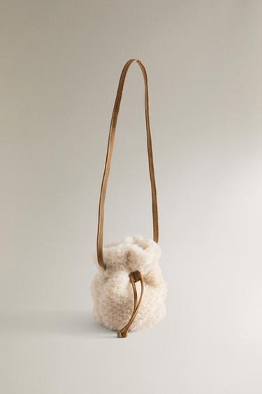 CHILDREN'S FAUX SHEARLING BAG - Beige by Zara