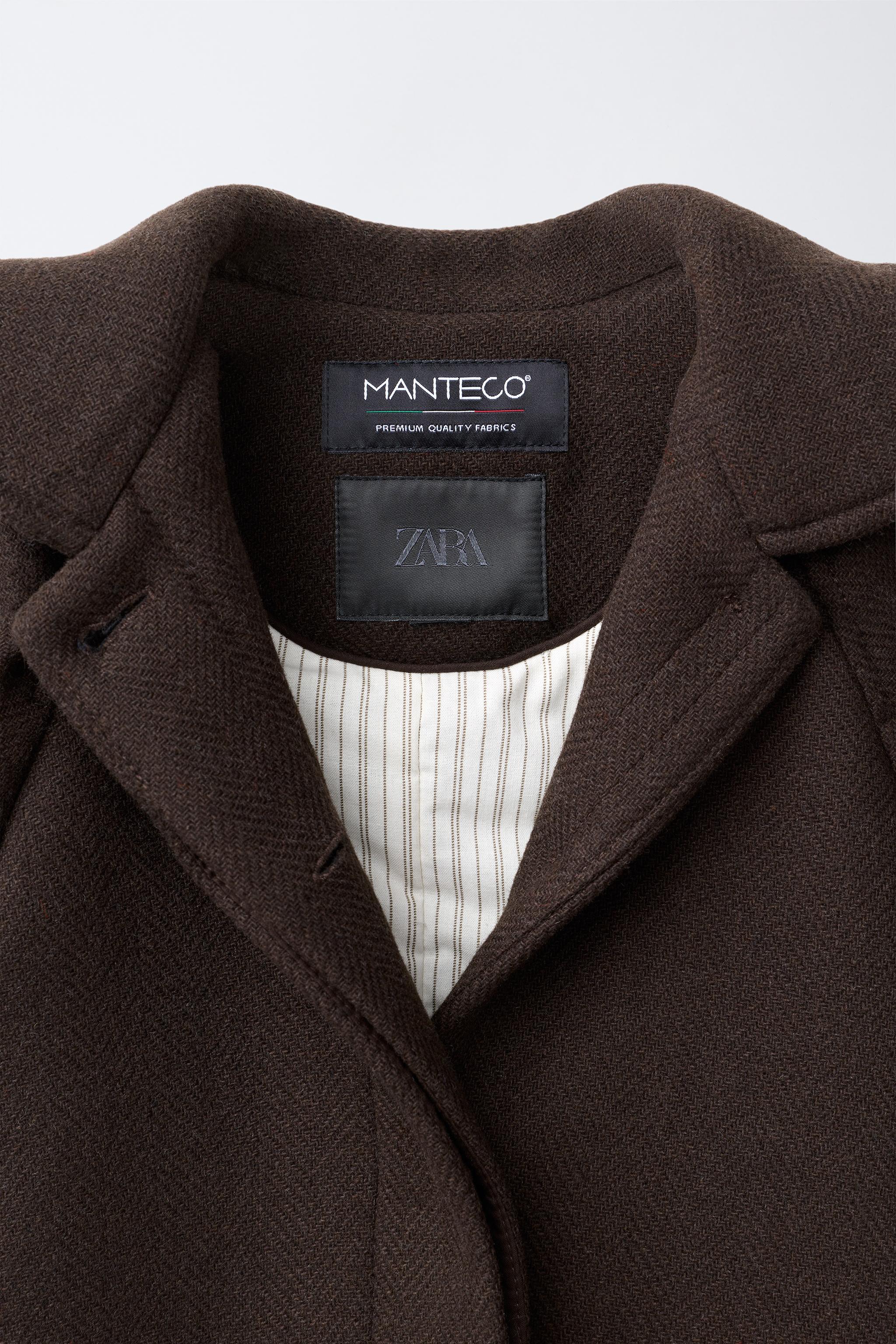 MANTECOウール混コート - チョコレート | ZARA Japan / 日本