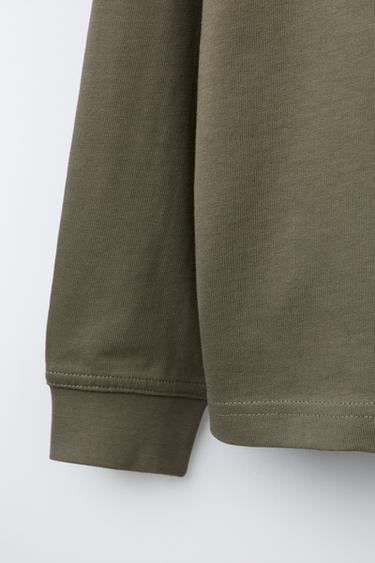 T-SHIRT HEAVY WEIGHT INSCRIPTION BRODÉE - Kaki foncé de Zara - Image 3