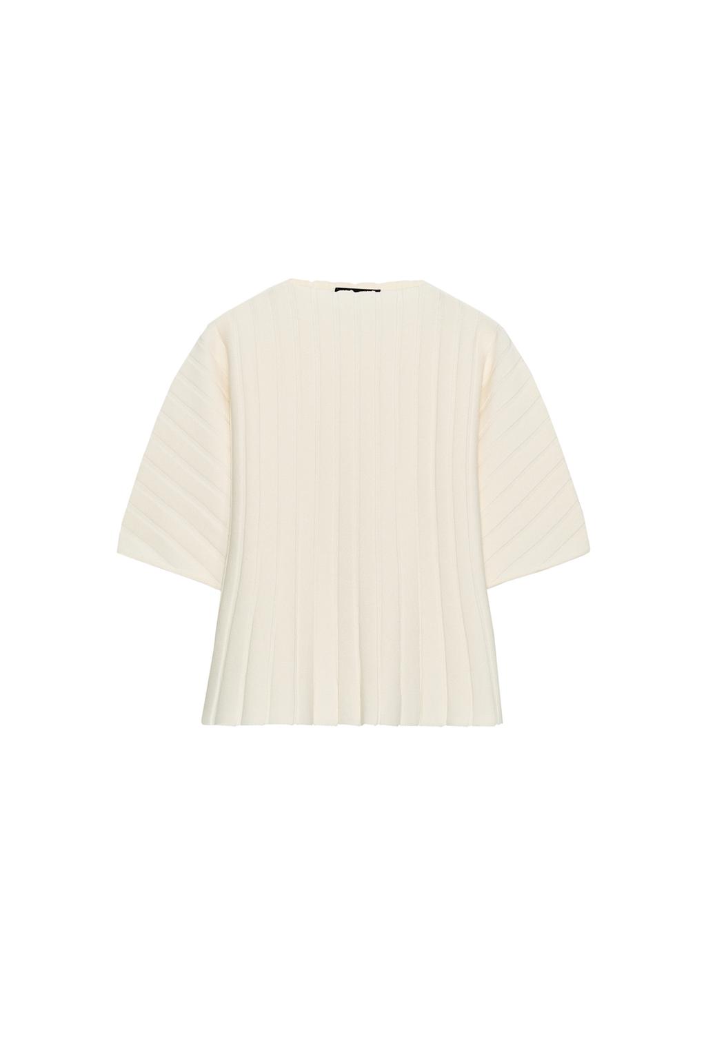 PUFF SLEEVE RIB KNIT TOP - image 3