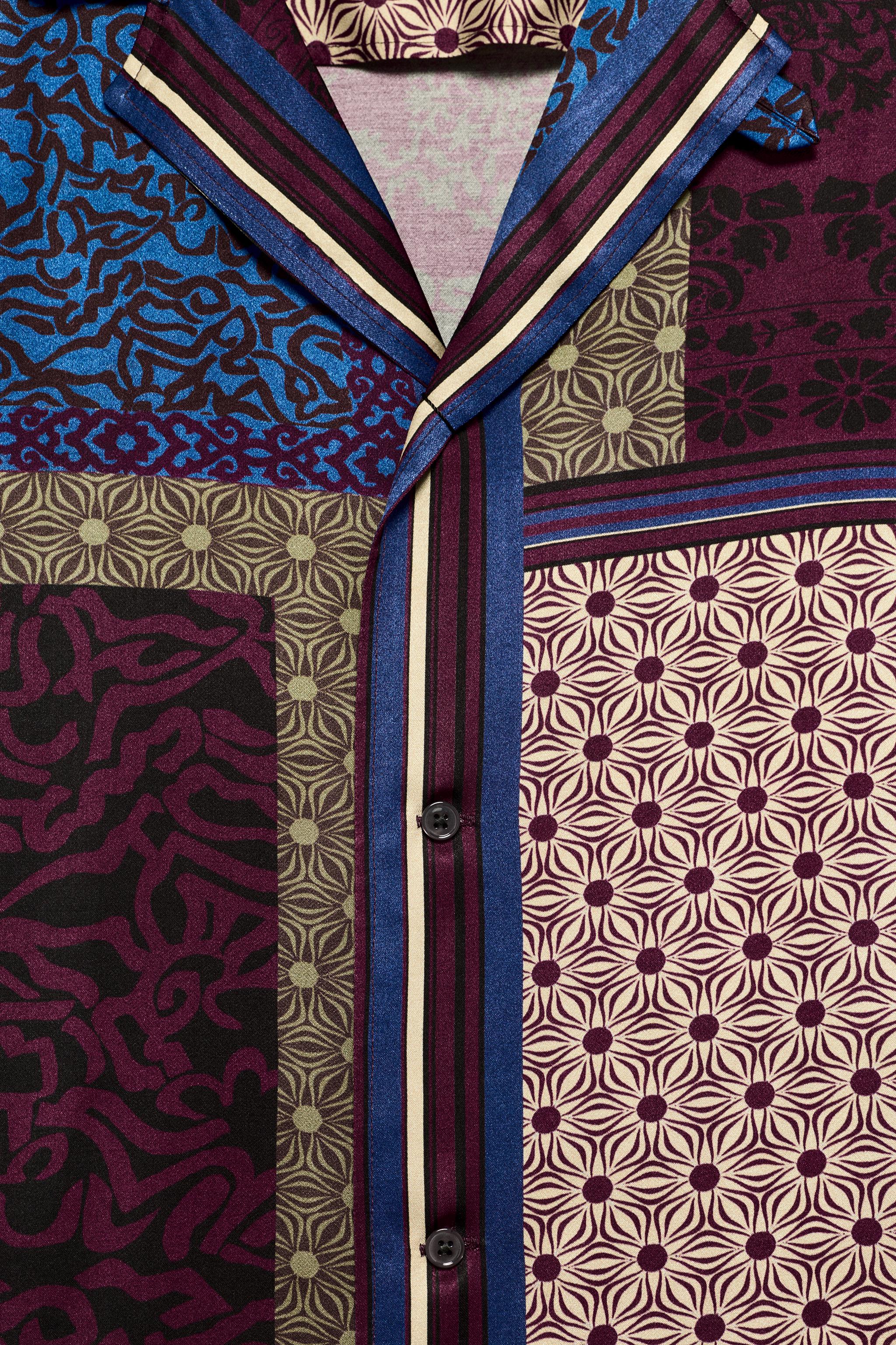 LIMITED EDITION COMBINED PRINT FLOWY SHIRT