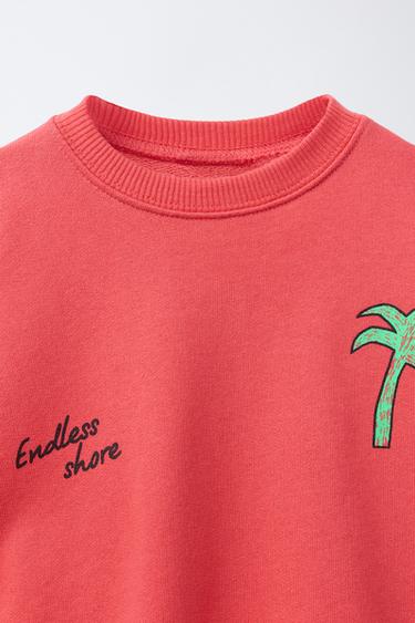 SWEAT IMPRIMÉ PALMIER - Corail soutenu de Zara - Image 2