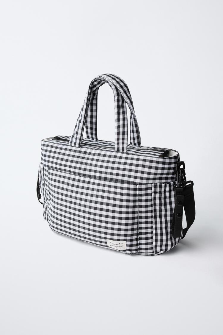 Bolso materno a cuadros 2