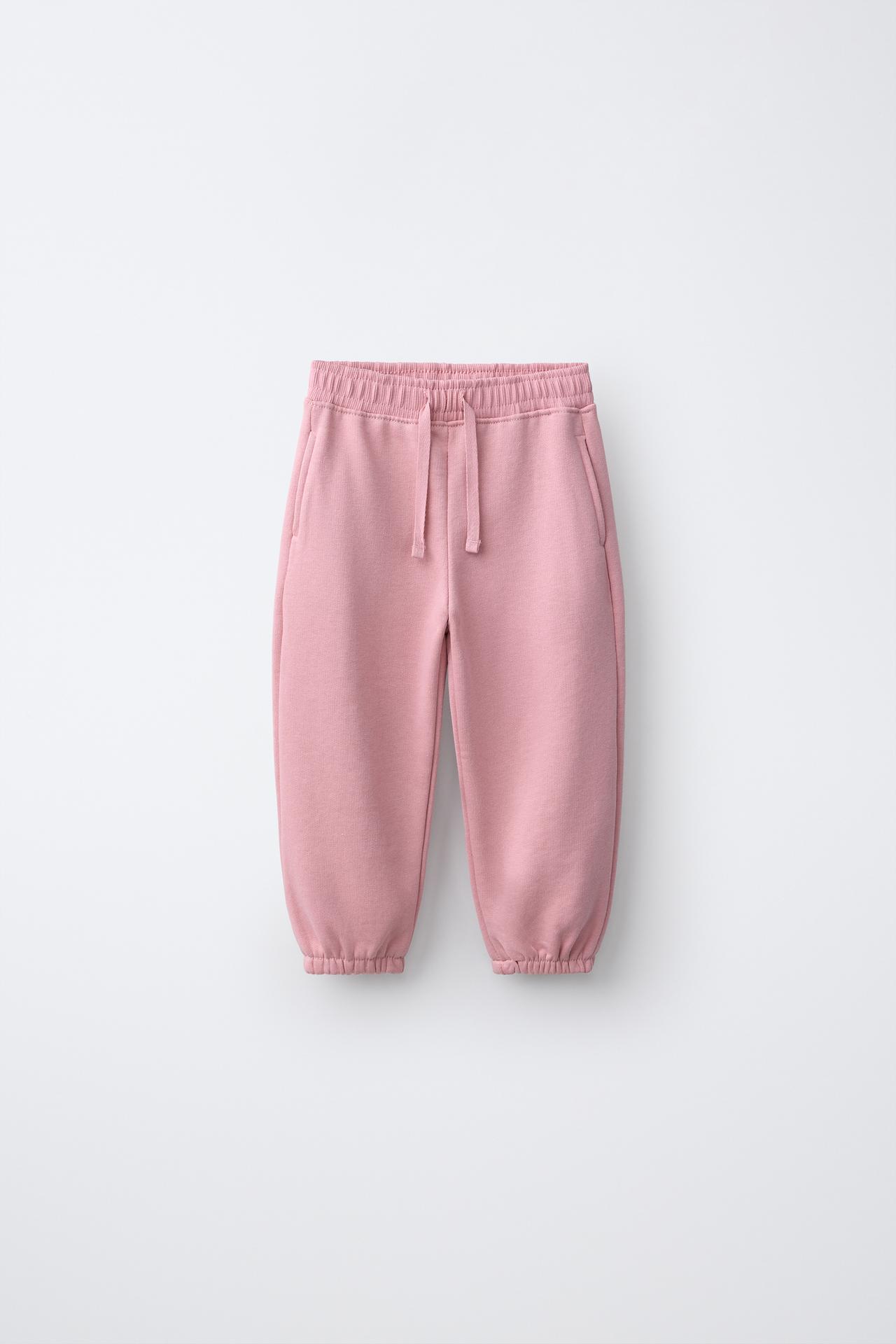 SOLID JOGGER PANTS — Pastel pink