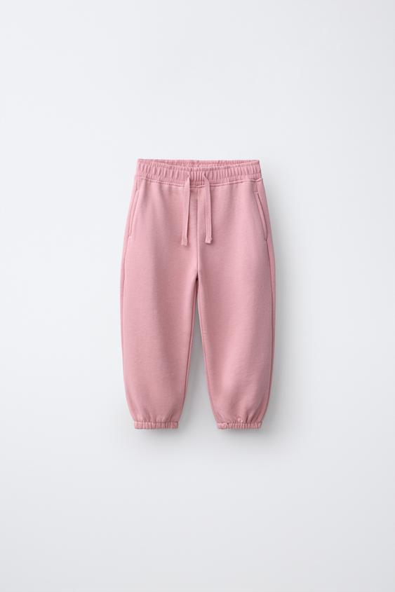 PANTALÓN JOGGER LISO - Rosa pastel de Zara - Imagen 0