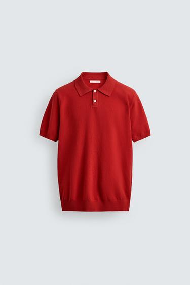 POLO PUNTO REGULAR FIT ESTRUCTURA - Rojo de Zara
