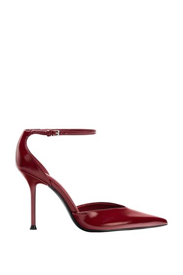 HEELED SHOES WITH ANKLE STRAP - Red by Zara