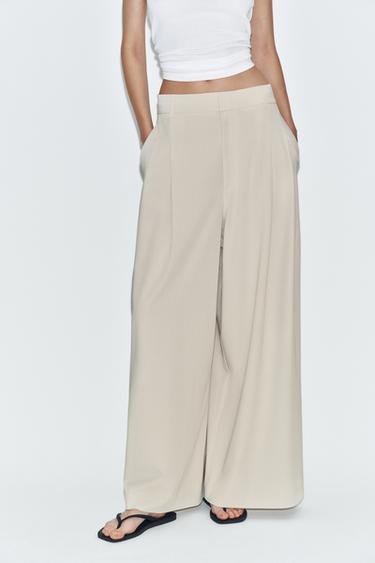 Zara PLEATED PANTS - Ice
