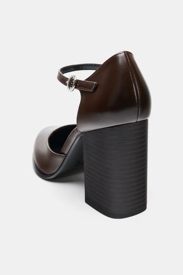 SALOMÉS À TALONS LARGES - Marron de Zara - Image 4