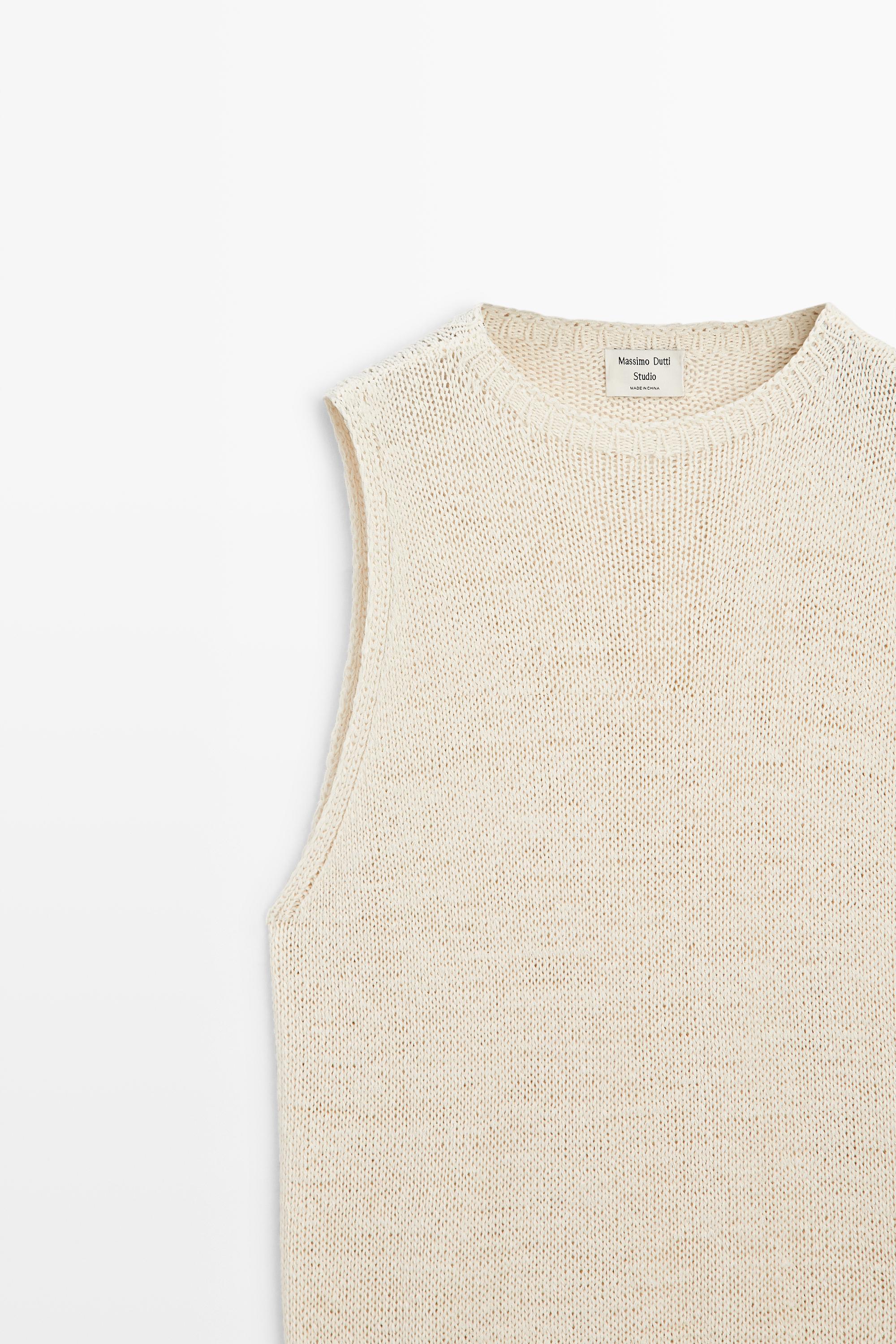 STUDIO Silk-Blend Knit Halter Top