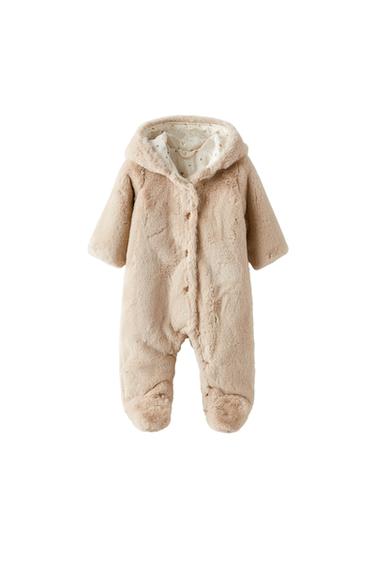 FAUX FUR ONE-PIECE SUIT