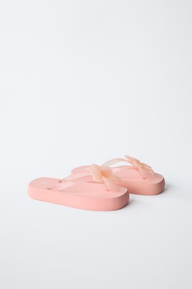 SANDALIA BAÑO FLOR 3D - Rosa de Zara