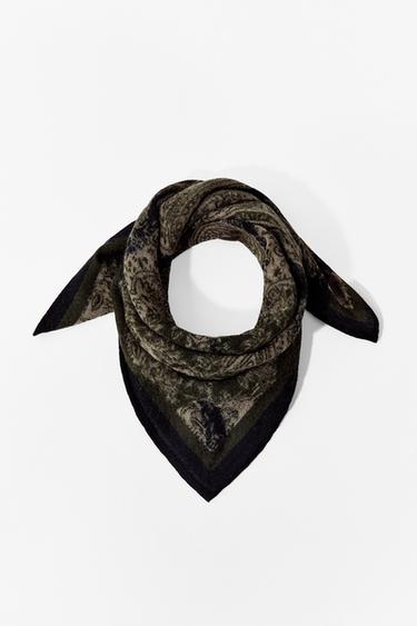 BANDANA ESTAMPADA LANA 100% - Khaki de Zara