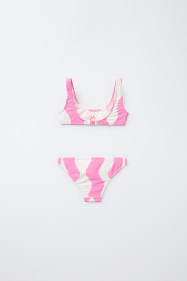 6-14 YEARS/ WAVE PRINT BIKINI - Neon pink by Zara - Image 1