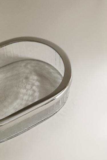 RAISED GLASS AND METAL SOAP DISH - Transparent by Zara - Image 2