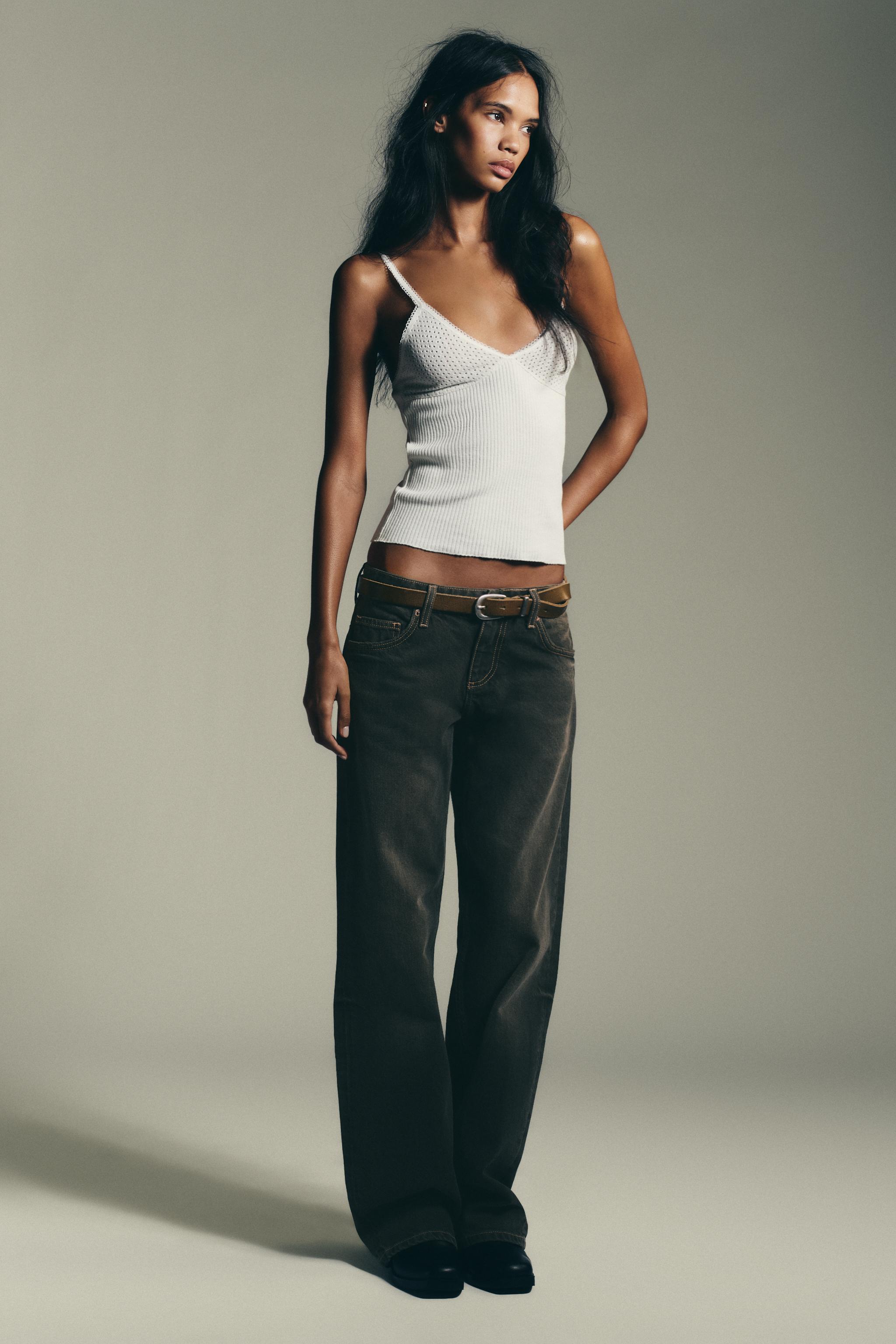 パンツ ZARA TRF SUPER WIDE-LEG LOW-RISE TRF WIDE LEG LOW RISE JEANS - Light blue | ZARA United States