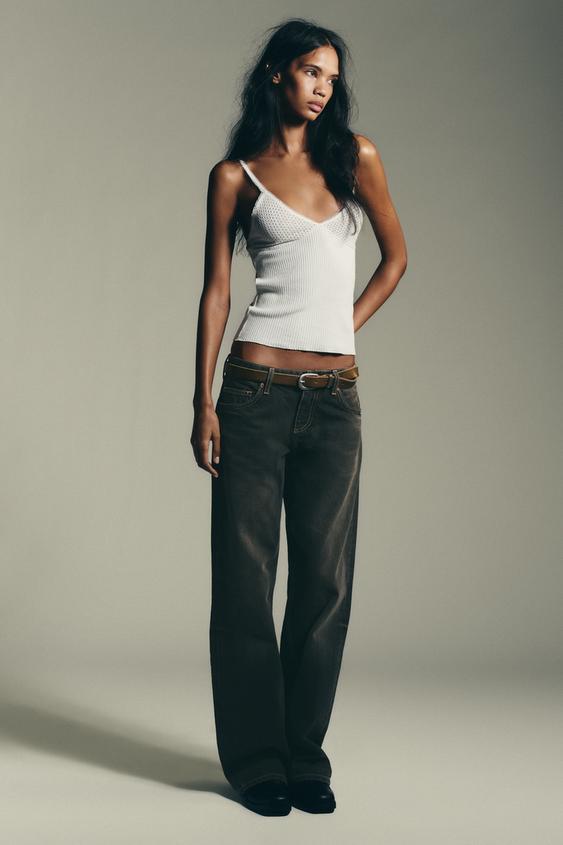 TRF LOW RISE WIDE LEG JEANS