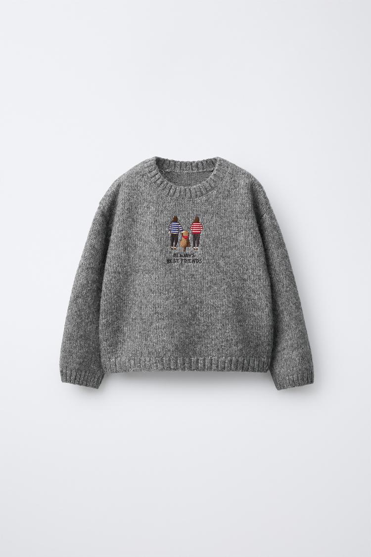 Embroidered Knit Embroidered Jumper Zara EMBROIDERED KNIT SWEATER