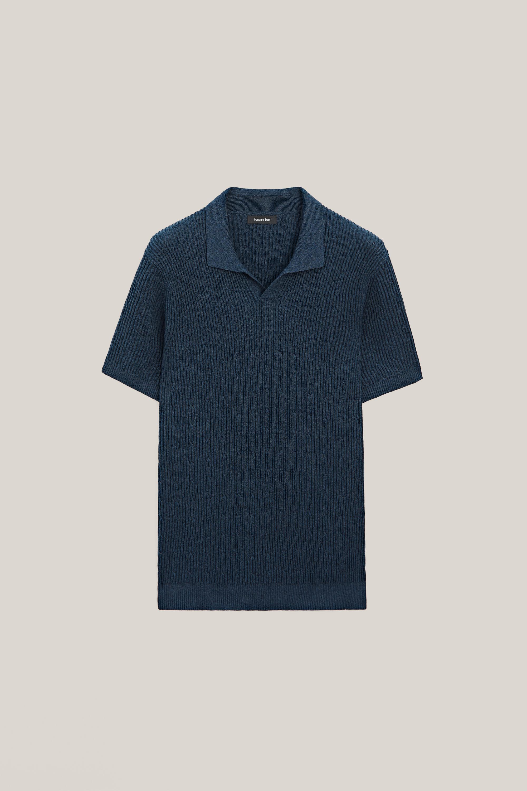 Pull polo en maille tressée