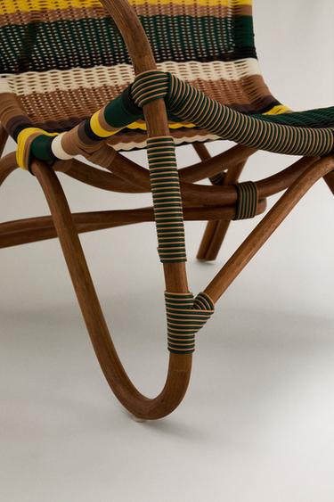 MULTICOLOURED WOVEN CHAIR X COLLAGERIE - striped by Zara - Image 4