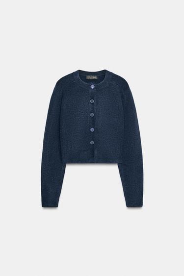 Zara SOFT CARDIGAN - Navy blue