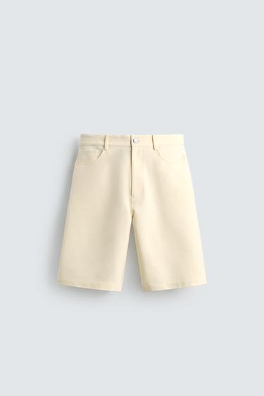 RELAXED FIT LIMITED EDITION BERMUDA SHORTS - Ecru by Zara