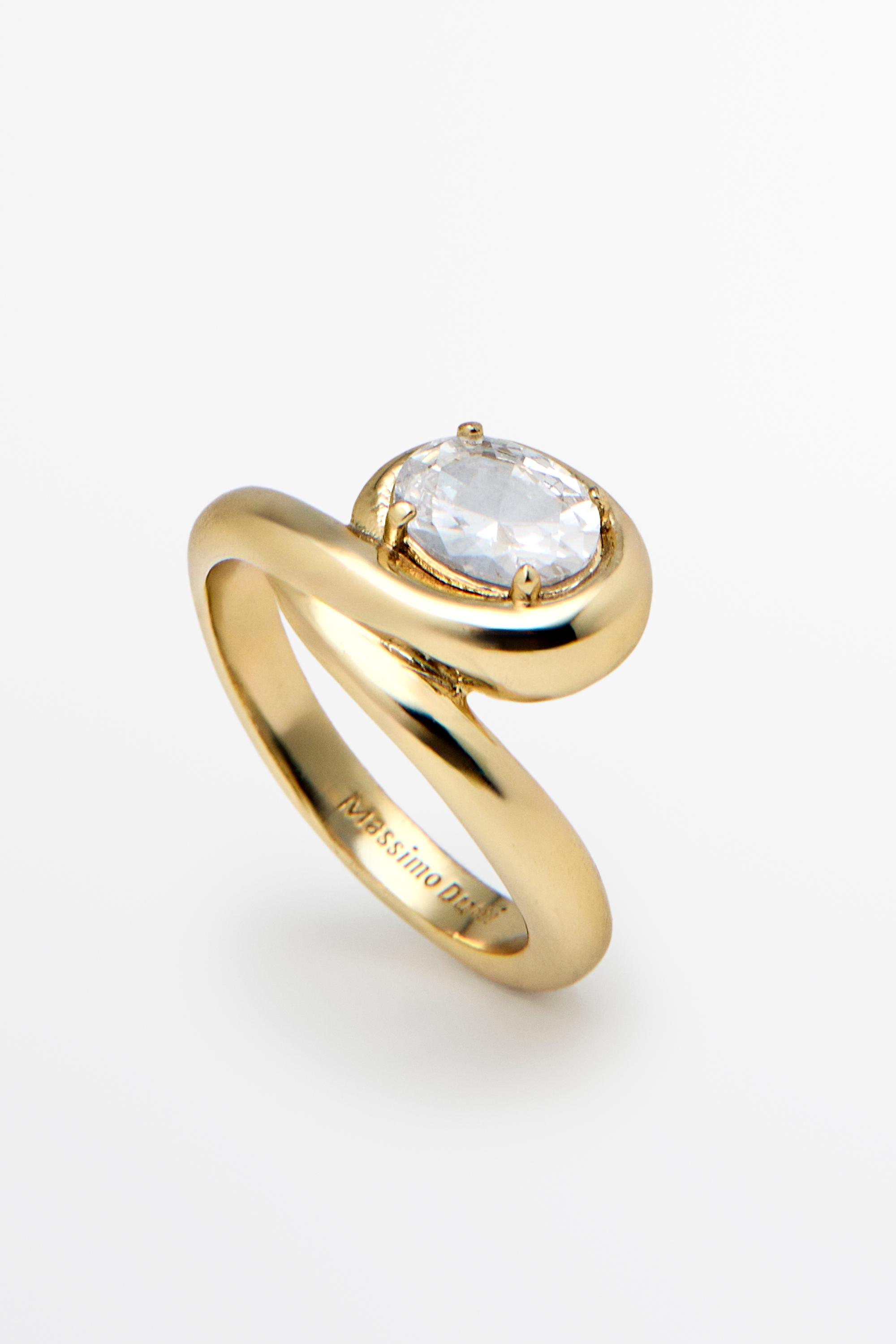 Shimmery crystal hoop ring