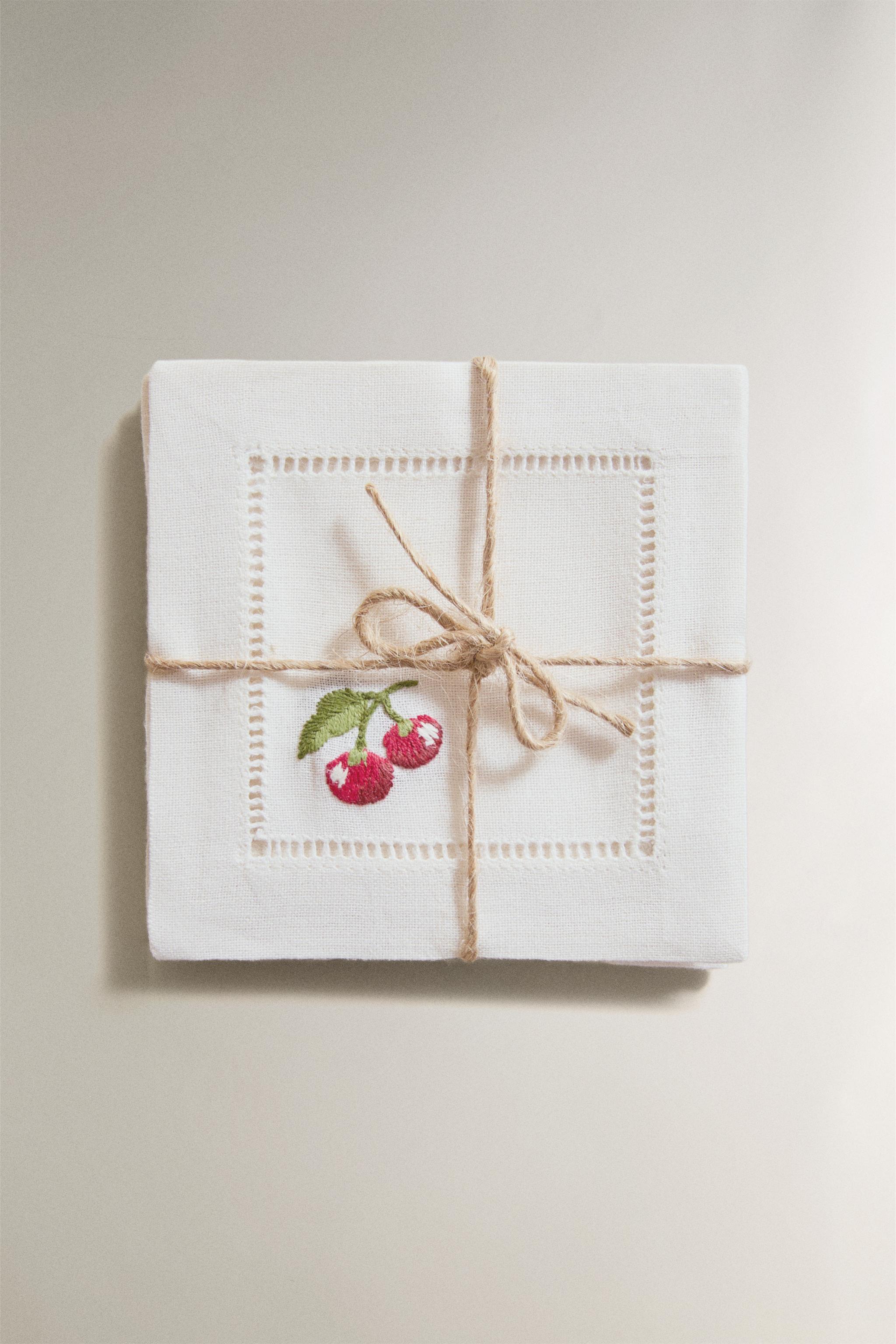 LOT 4 DESSOUS DE VERRE RAMIE FRUITS