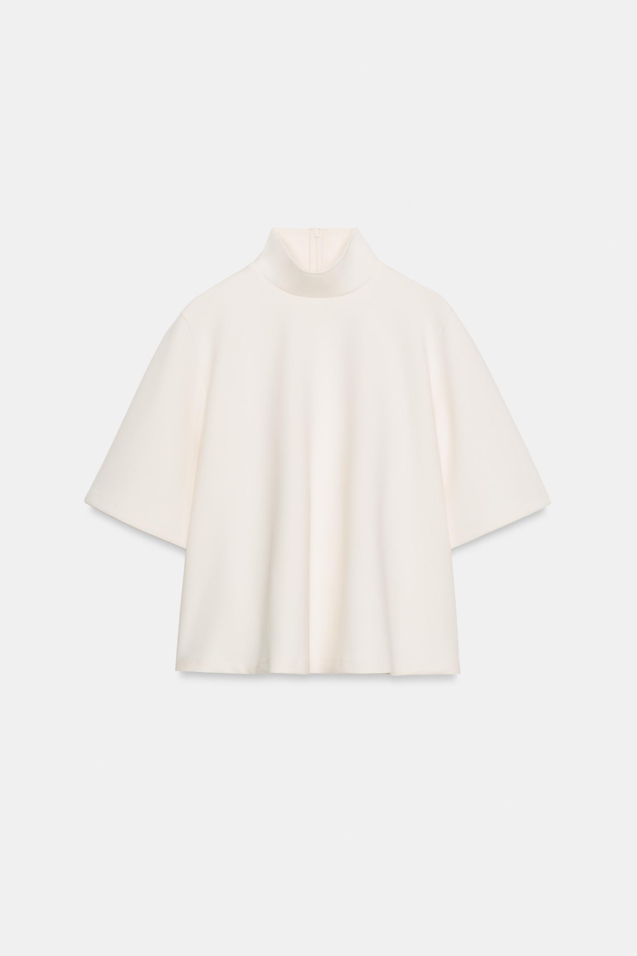 INTERLOCK HIGH-NECK TOP